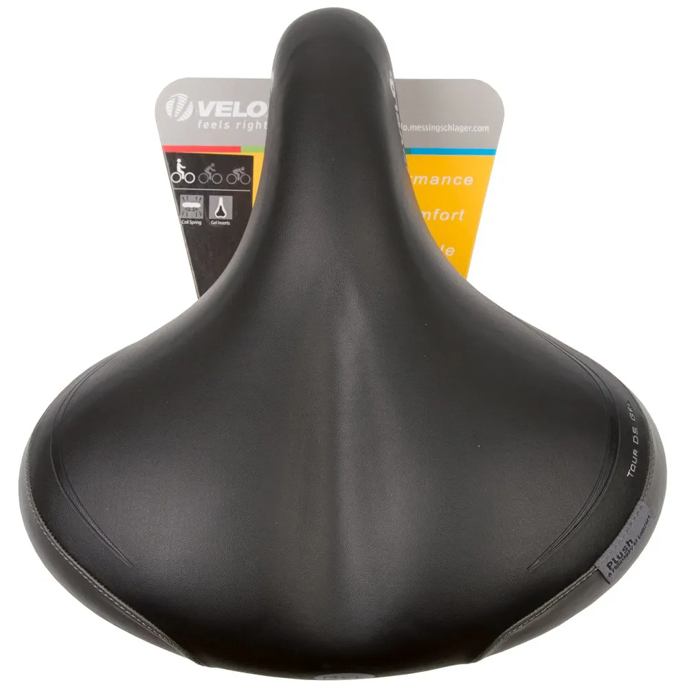 Velo Tour Ds Gel Cykelsadel, Black / grey, 255mm