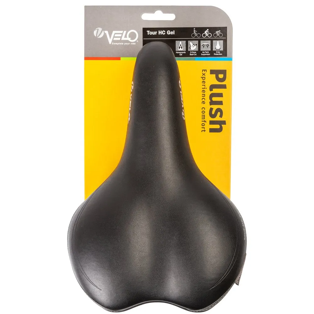 Velo Tour Hc Gel Cykelsadel, Black / grey, 168mm