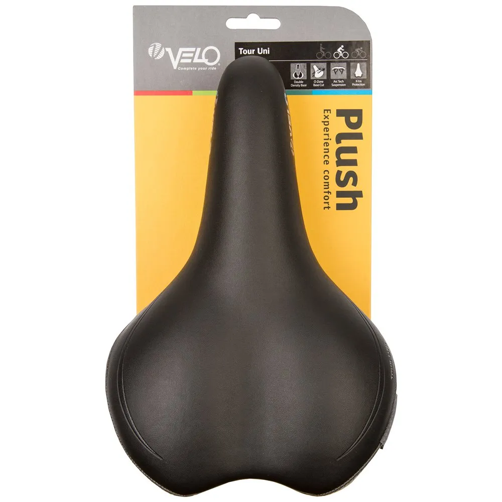 Velo Tour Uni Cykelsadel, Black, 271mm