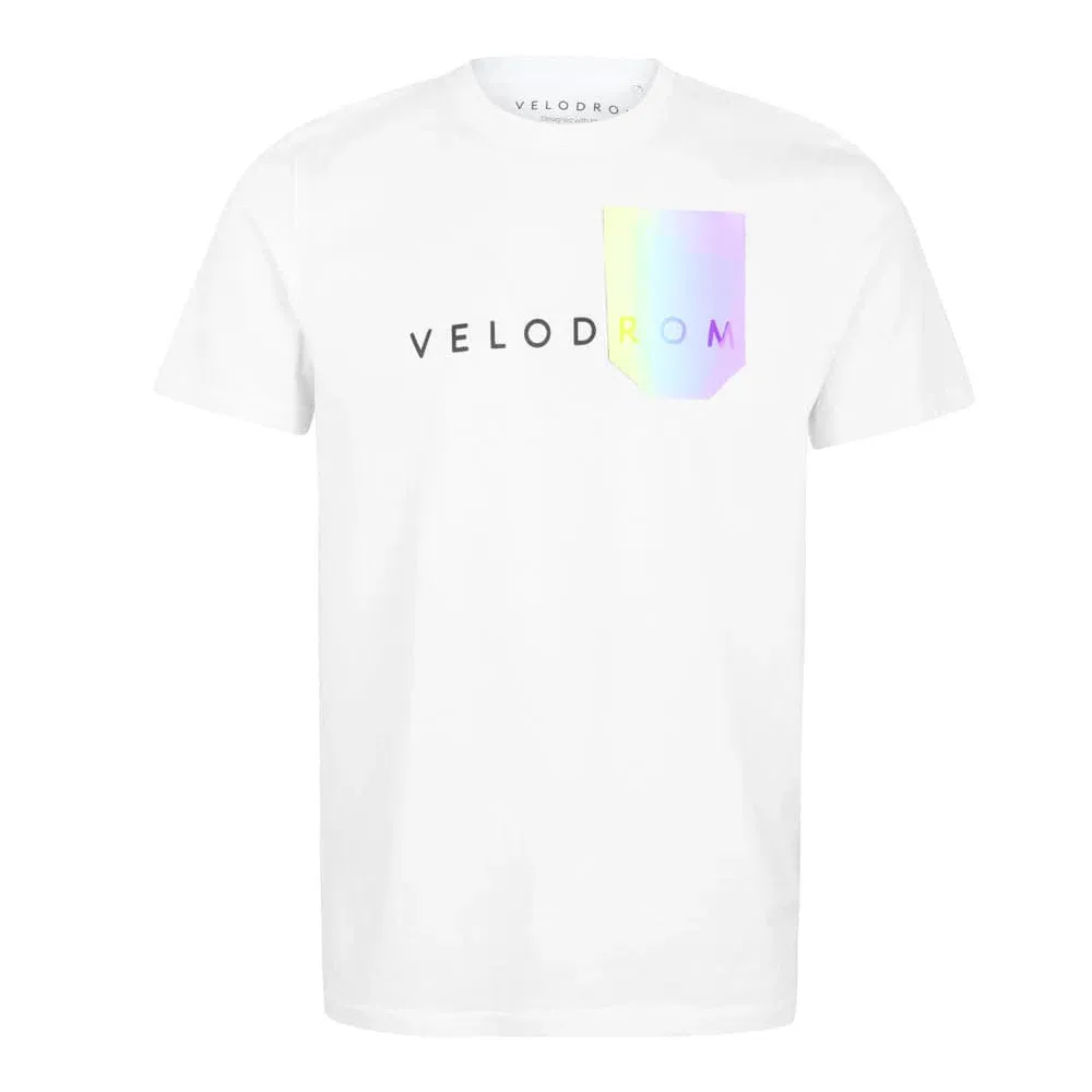 Velodrom VCC VELODROM Tshirt Pocket Collection, White/rainbow Velodrom VCC VELODROM Tshirt Pocket Collection, White/rainbow