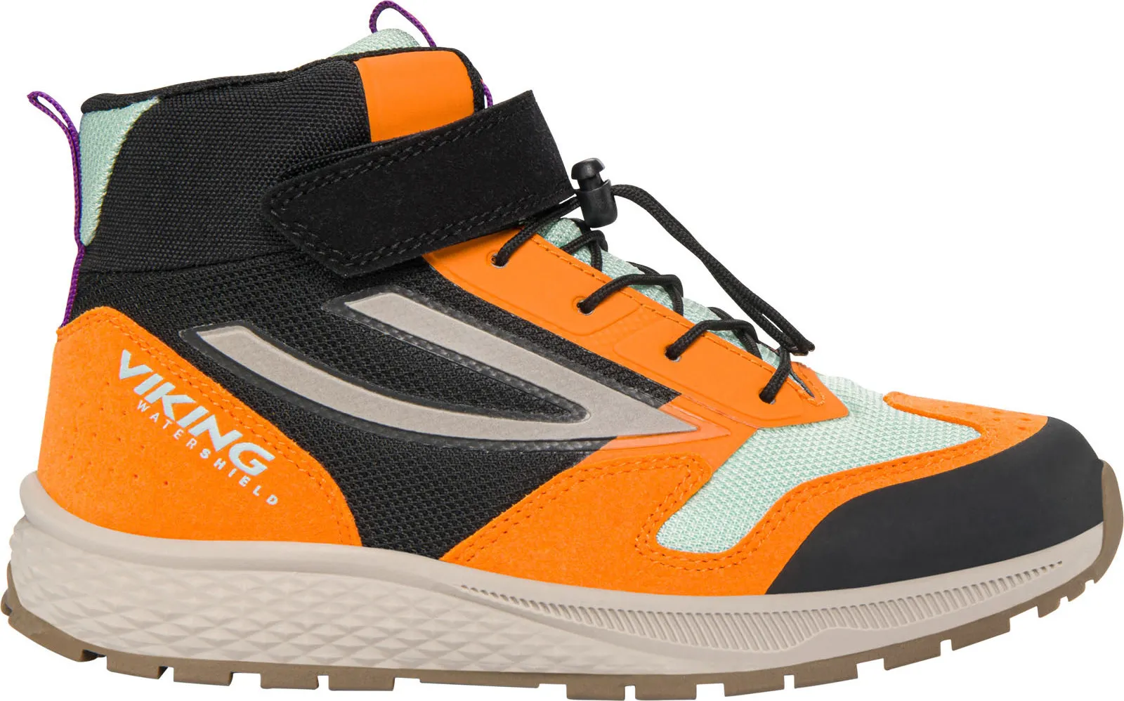 Viking Juniors' Century Mid Waterproof 1V Speedlace, Black/orange, 36
