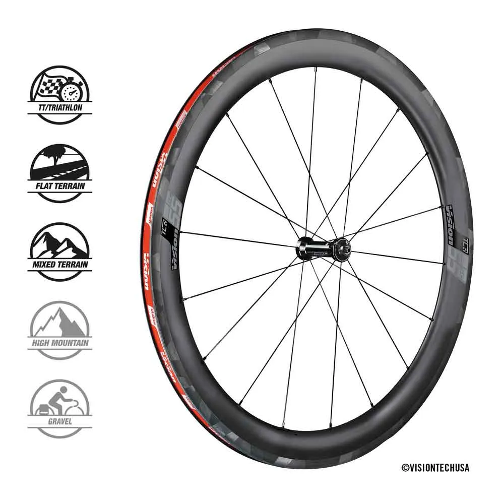 Vision Sc 55 Tubeless Landsvägshjulset, Black, 9 x 100 / 9 x 130mm, Shimano/Sram HG