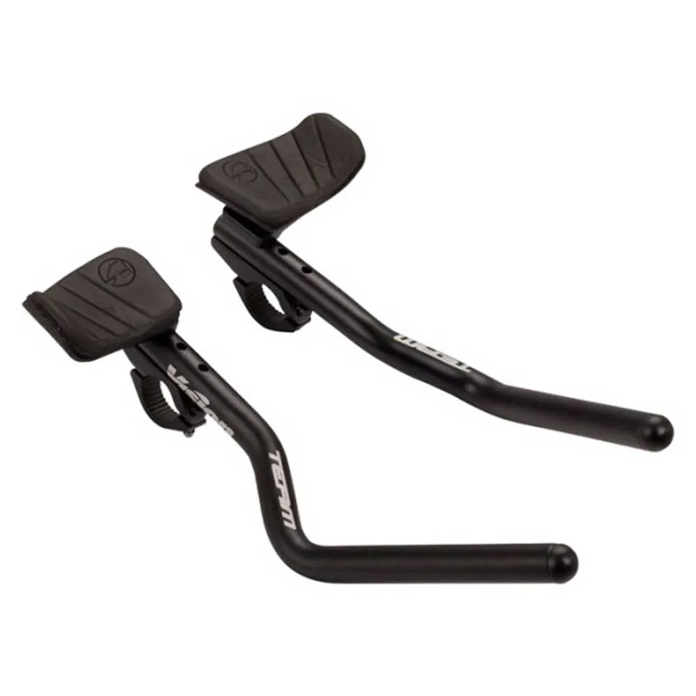 Vision Team Adjustable Clip On J-bend Aerobars, Black, 230-270mm