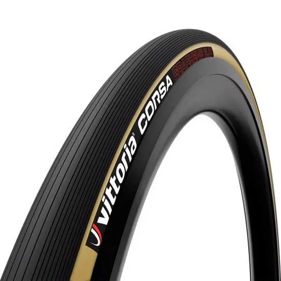 Vittoria Corsa Graphene Tubular 700 X 25 Landsvägsdäck, Black / beige, 700C x 25 Vittoria Corsa Graphene Tubular 700 X 25 Landsvägsdäck, Black / beige, 700C x 25