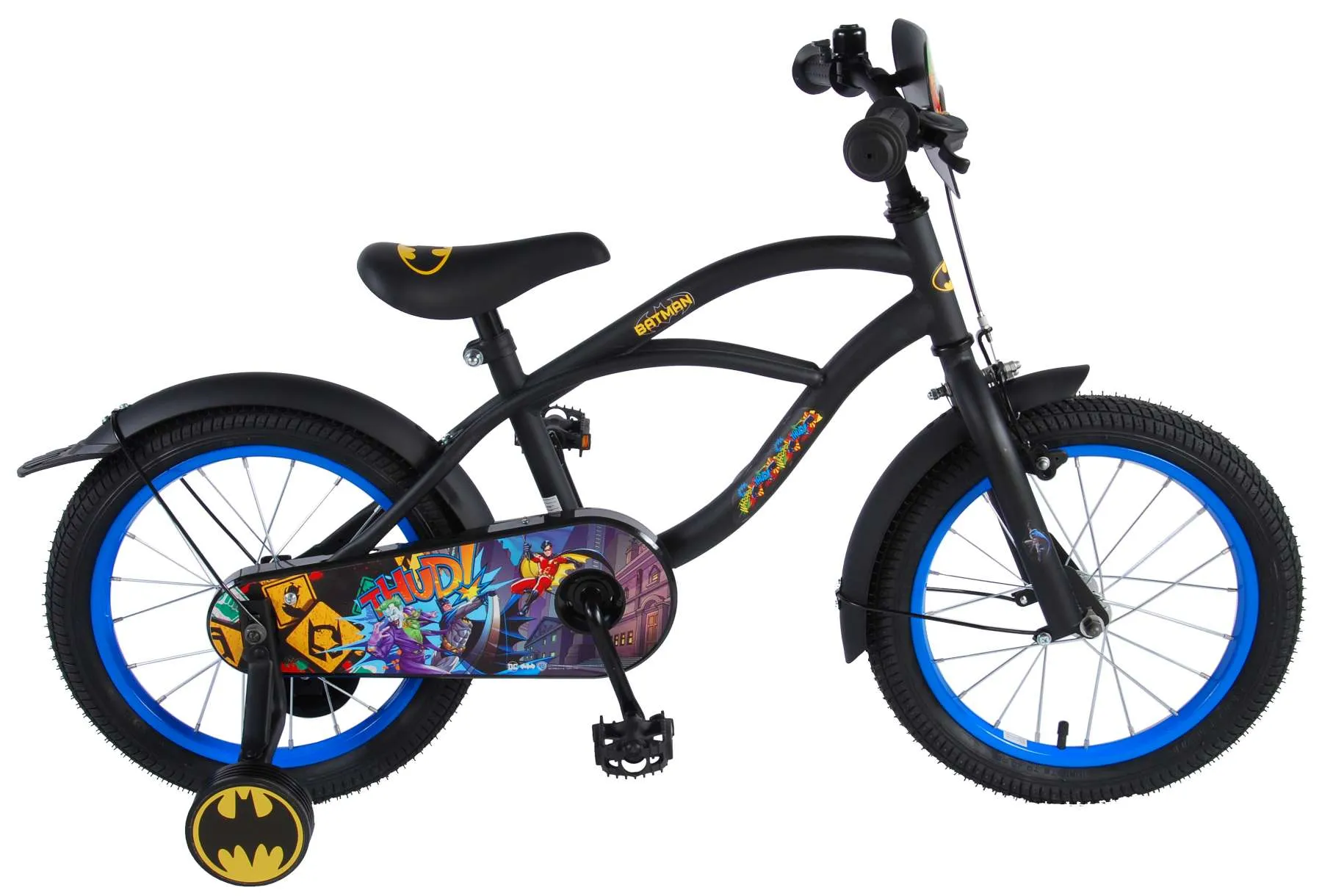Volare Batman 16"pojkcykel med stödhjul