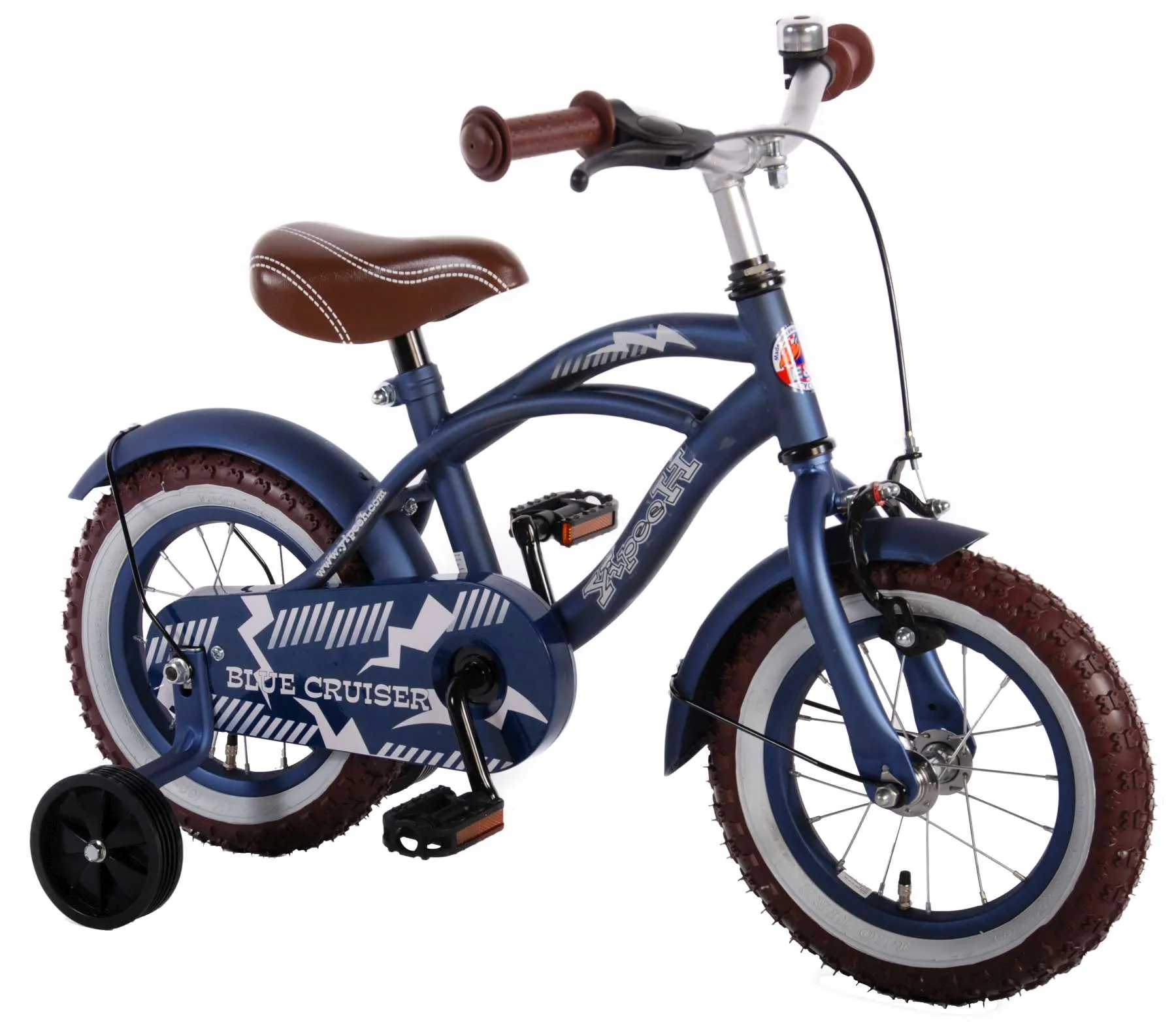 Volare blue cruiser 12"pojkcykel med stödhjul
