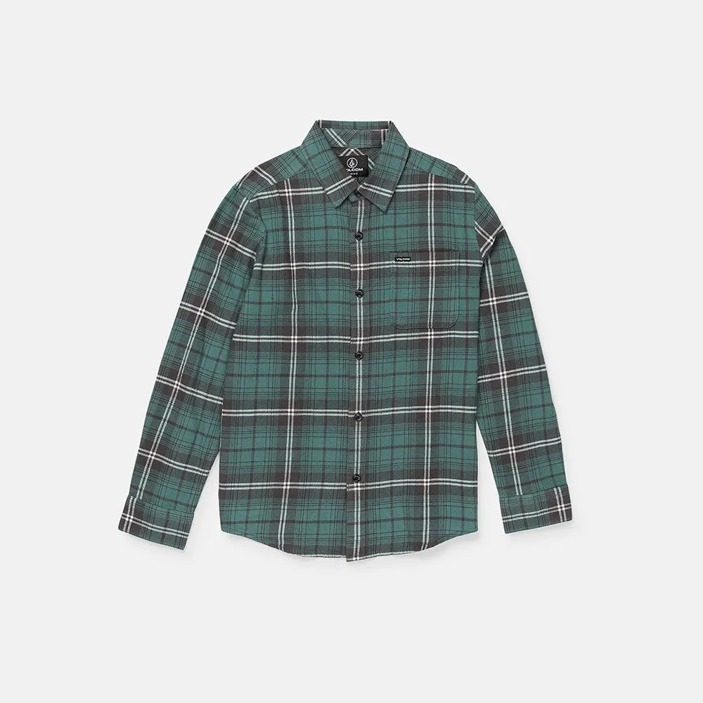 Volcom Caden Plaid Skjorta Med Långa ärmar, Sea green, 14Y