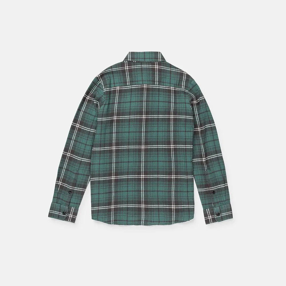 Volcom Caden Plaid Skjorta Med Långa ärmar, Sea green, 14Y