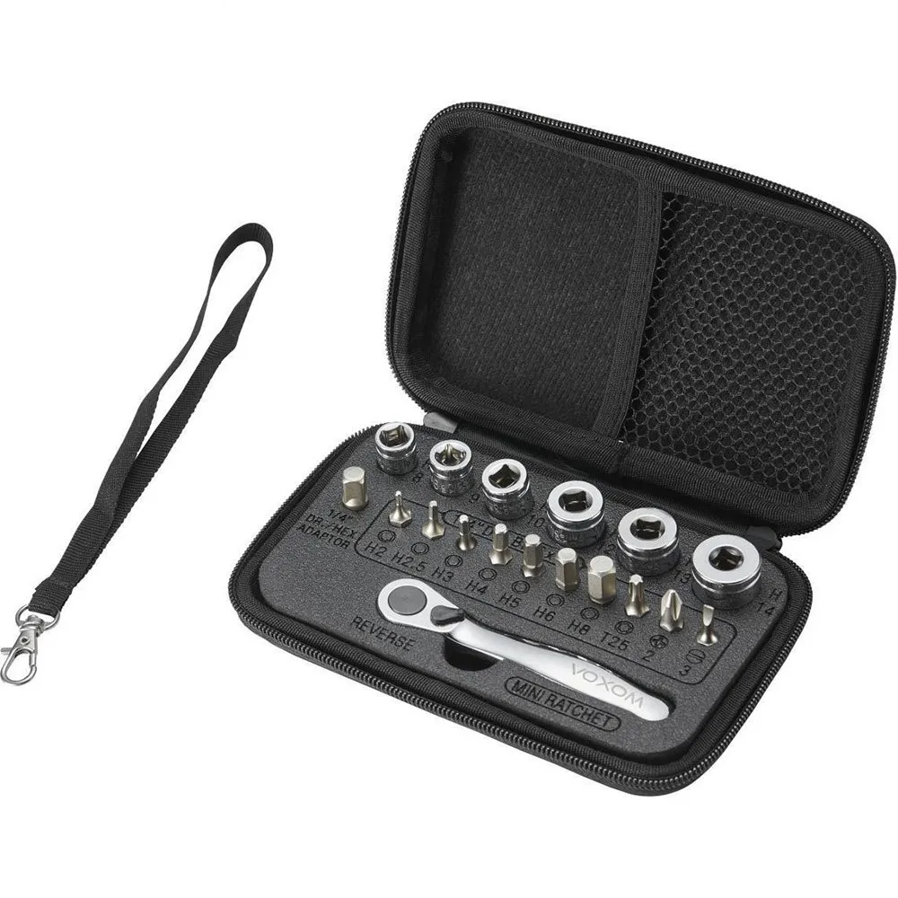 Voxom Tool Set Wk2-mini Ratchet Verktygssats, Black, One Size