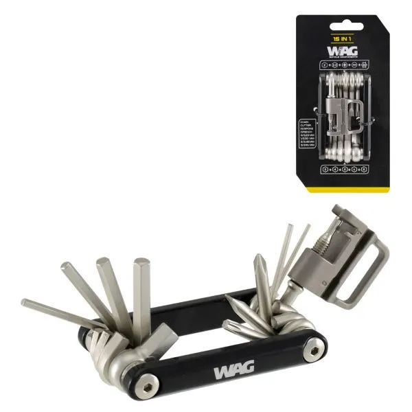 Wag 15 In 1 Multiverktyg, Silver / black, One Size