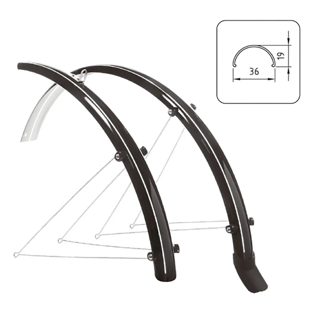 Wag Stänkskärmsset I Polykarbonat Med Stänkskydd 28´´ X 36 Mm, Black, 28"