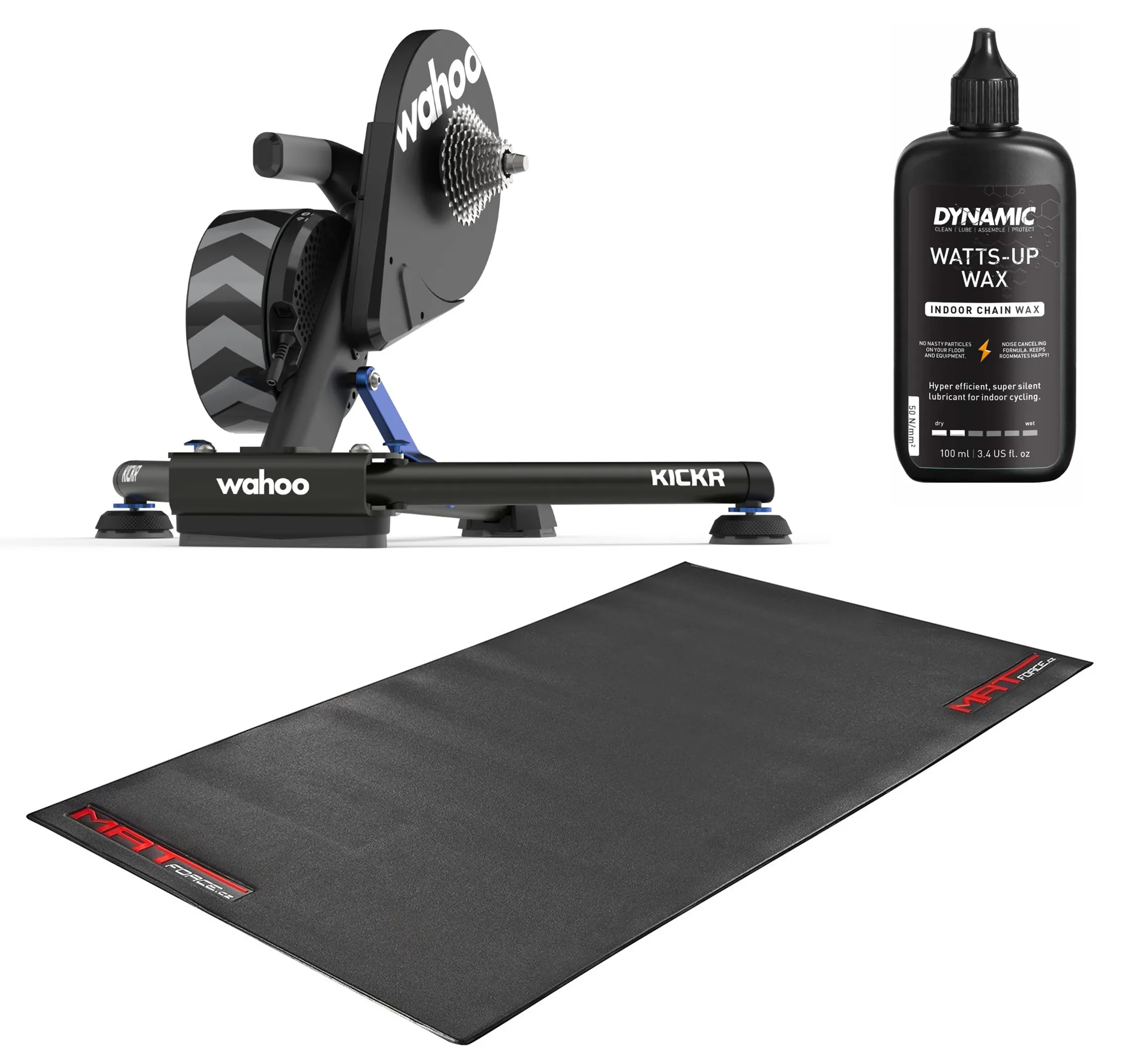 Wahoo KICKR V6 cykeltrainer paket matta+kedjevax