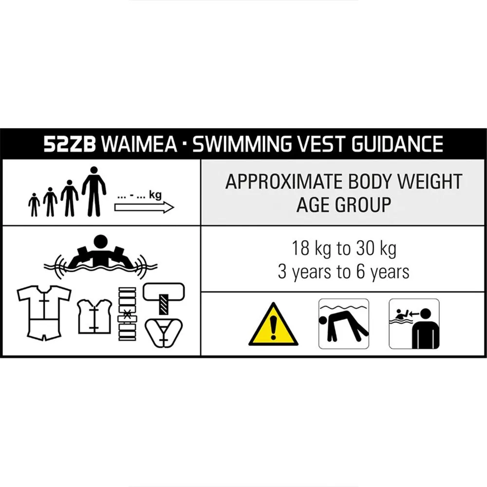 Waimea Animal Swimming Flytväst unisex, Orange / black / white, 3-6Y