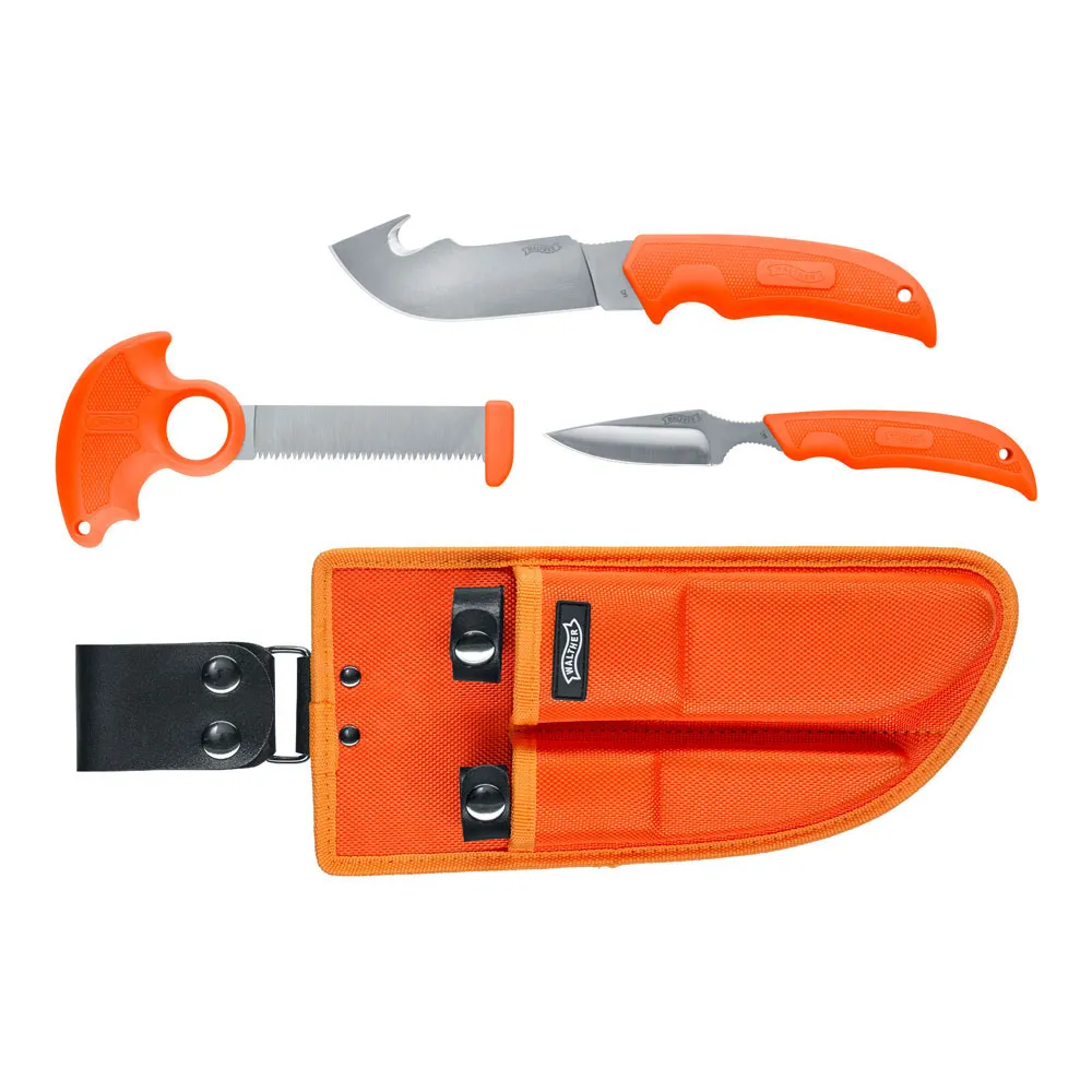 Walther Jägarset Med Knivar, Silver / orange, One Size