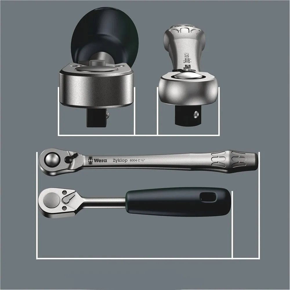 Wera Zyklop Metal Ratchet Set 8100 Sc 8, Silver, One Size Wera Zyklop Metal Ratchet Set 8100 Sc 8, Silver, One Size