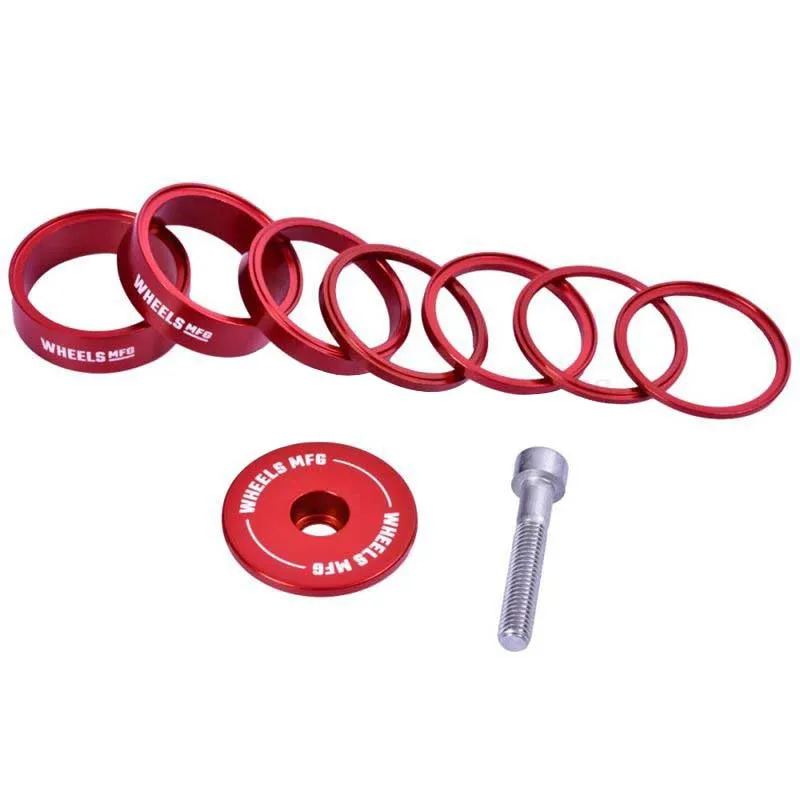 Wheels Spacer Kit Styrlager, Red, 1 1/8"