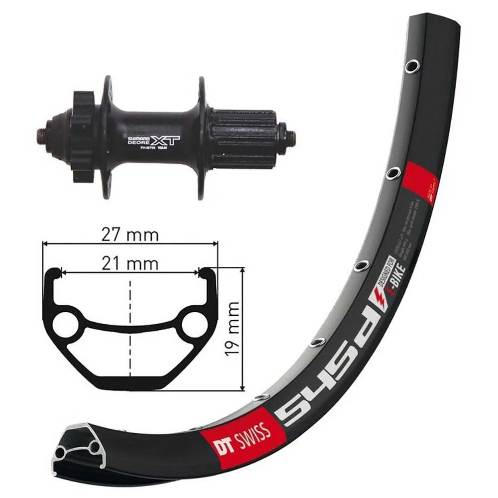 Winora Dt Swiss 545 Disc 6a Qr Shimano Deore Xt 26´´ Bakhjul, Black, 10 x 135mm Winora Dt Swiss 545 Disc 6a Qr Shimano Deore Xt 26´´ Bakhjul, Black, 10 x 135mm
