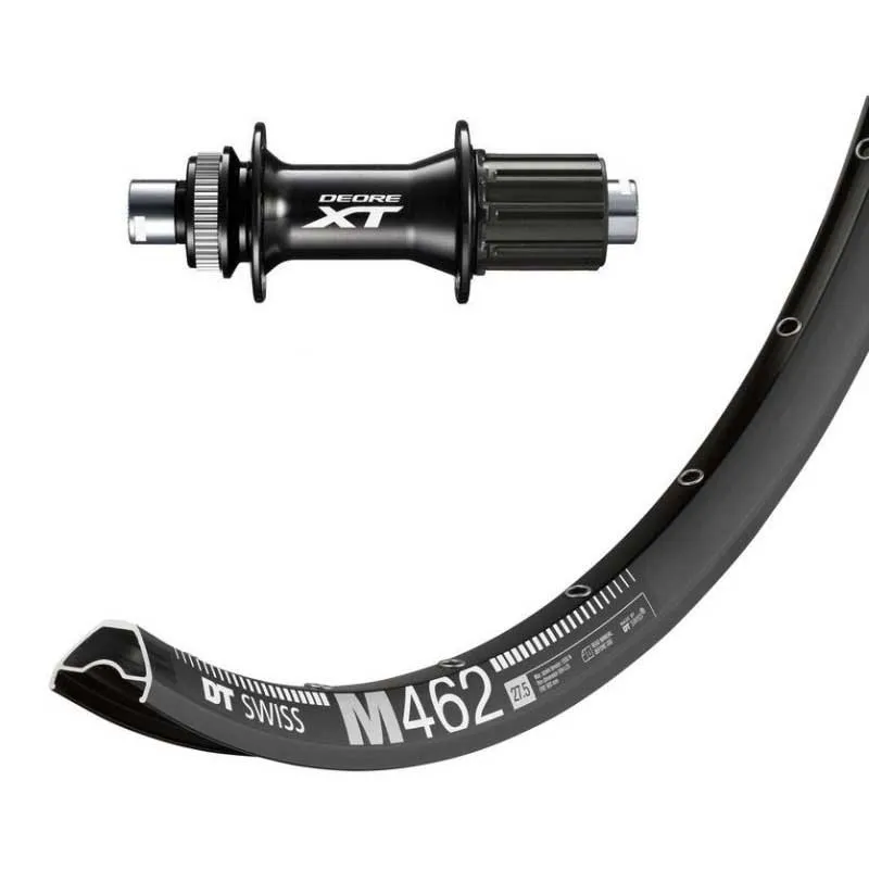 Winora Dt Swiss M462 Shimano Deore Xt 8-11s 27.5´´ Cl Disc Bakhjul, Black, 12 x 148mm, Shimano/Sram HG