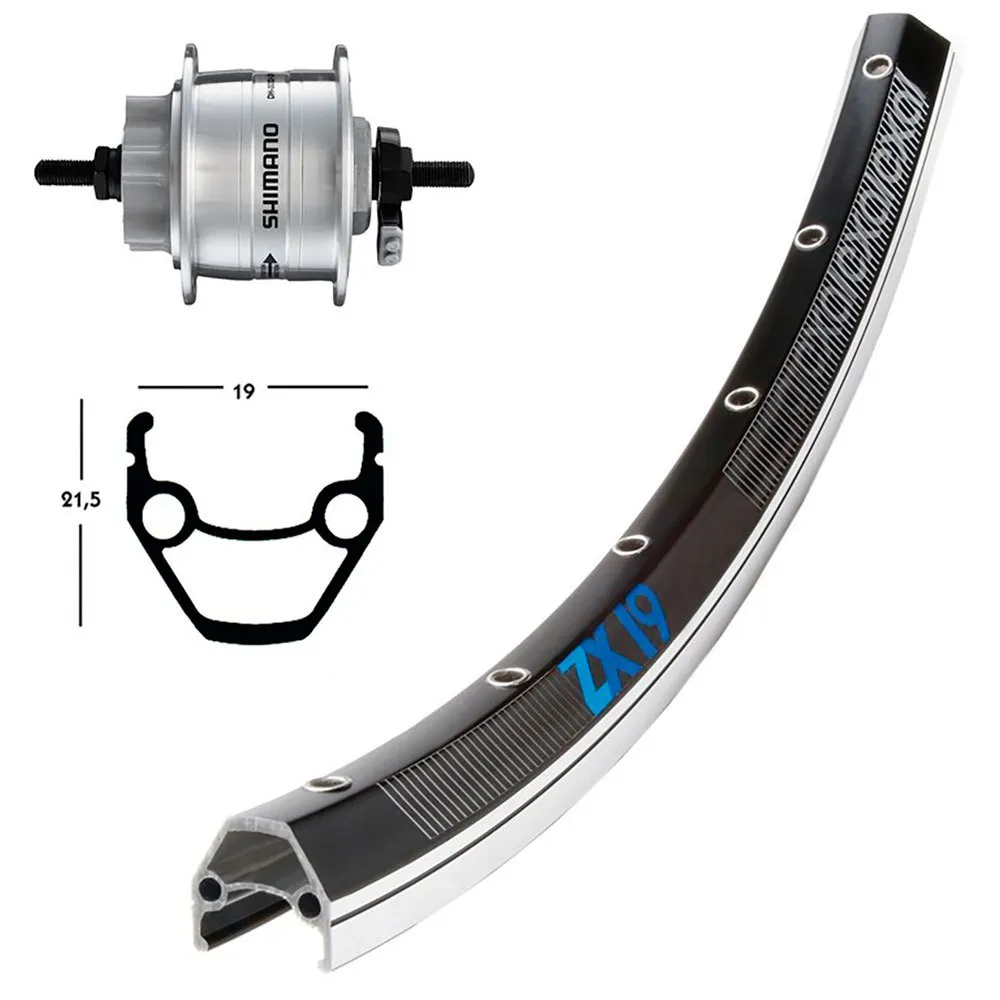 Winora Exal Zx 19 Qr Dynamo Shimano Dh3d32 Framhjul, Black / silver, 9 x 100mm