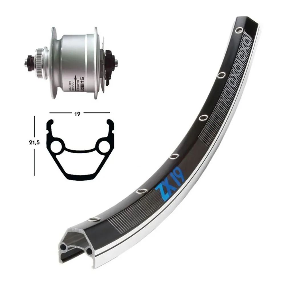 Winora Exal Zx 19 Qr Dynamo Shimano Dh3d72 Cl Disc Framhjul För Landsvägscykel, Black / silver, 9 x 100mm