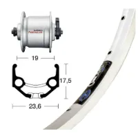 Winora Rigida Zac 19 Qr Dynamo Shimano Dh3n30 Framhjul För Landsvägscykel