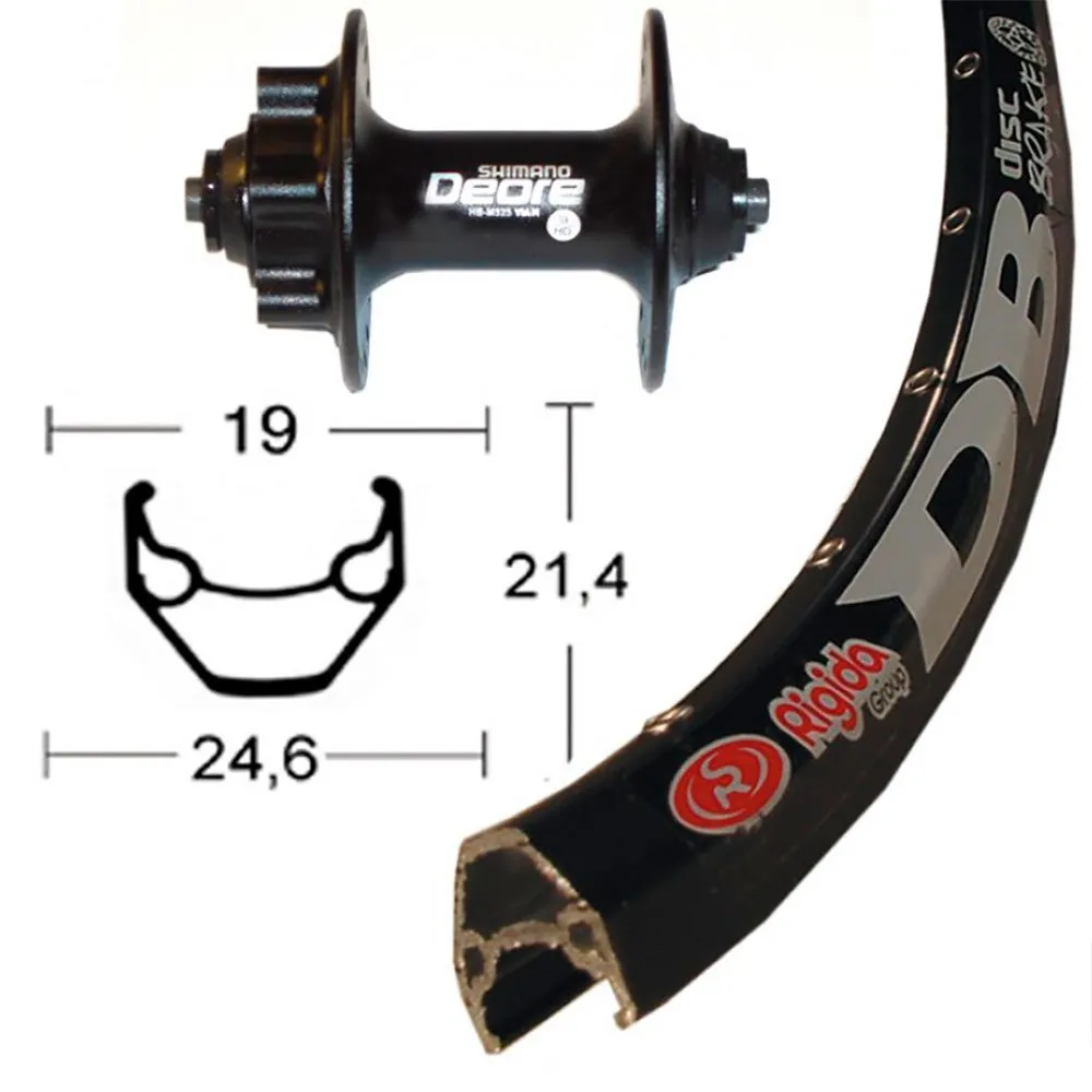Winora Rigida Zac 2000 Qr Shimano Deore 6b Disc Framhjul, Black, 9 x 100mm