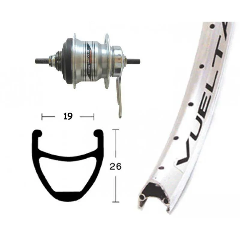 Winora Vuelta Airline 1 Shimano Nexus 7s Framhjul, Silver, 9 x 100mm