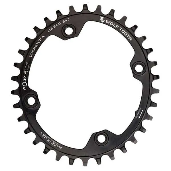 Wolf Tooth Drop B 104 Bcd Ovalt Kedjehjul, Black, 34t