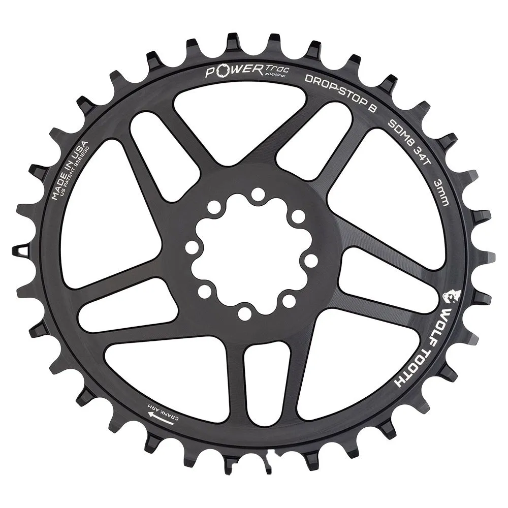 Wolf Tooth Sram 8b Dm 3 Mm Offset Ovalt Kedjehjul, Black, 34t