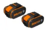 Worx 20V Batteri 4Ah med Batteriindikator Paket med 2 st