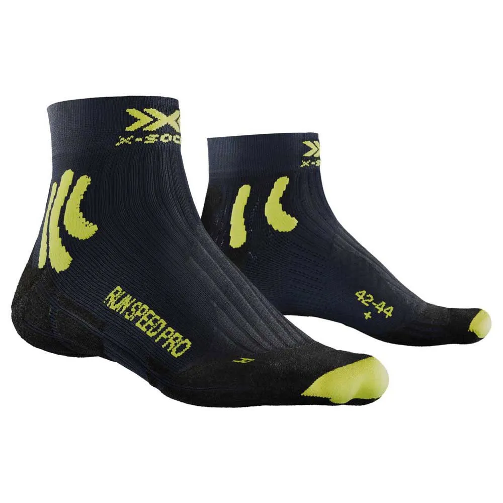 X-Socks Running Speed Pro 4.0 Strumpor male, Charcoal / phyton yellow / black