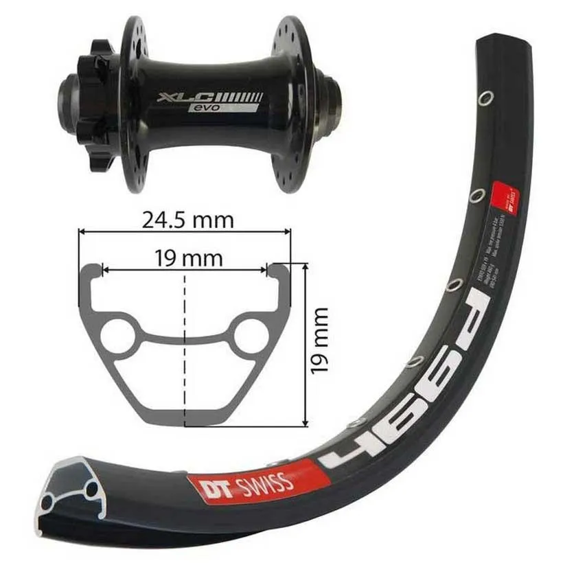 XLC Dt Swiss 466d Evo 27.5´´ 6b Disc Mtb Framhjul XLC Dt Swiss 466d Evo 27.5´´ 6b Disc Mtb Framhjul