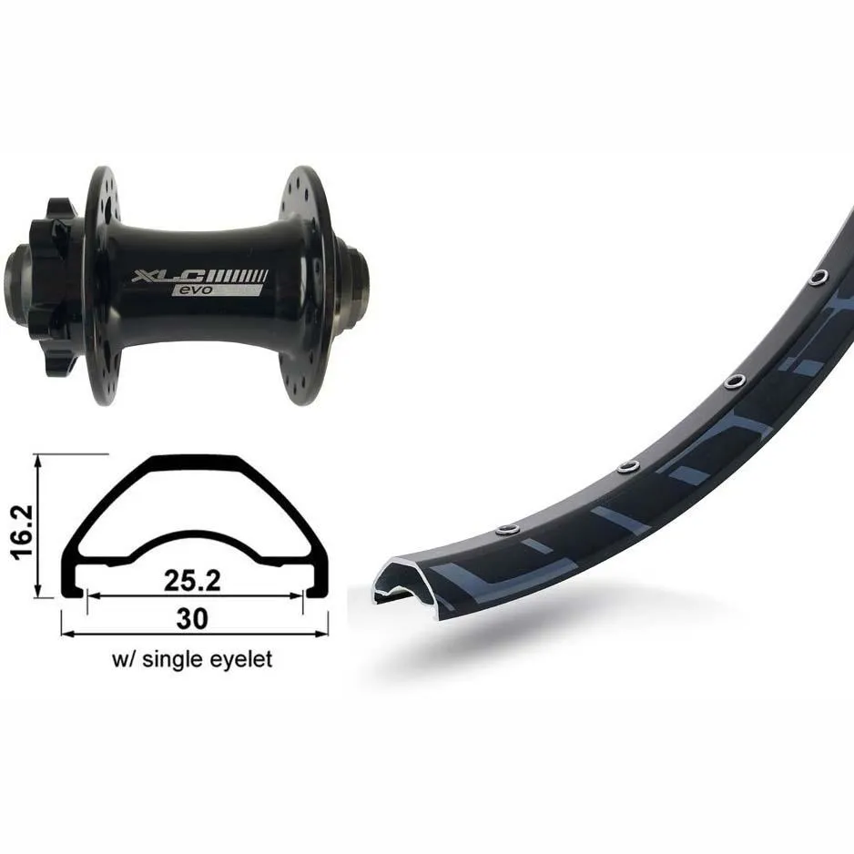 XLC Rodi Ready 25 Evo 27.5´´ 6b Disc Mtb Framhjul, Black, 15 x 100mm