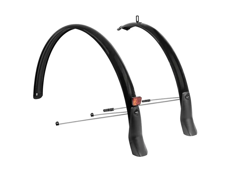 XLC Skärmset med Safety Release och mud flaps 28"51, Black, 28" - 700