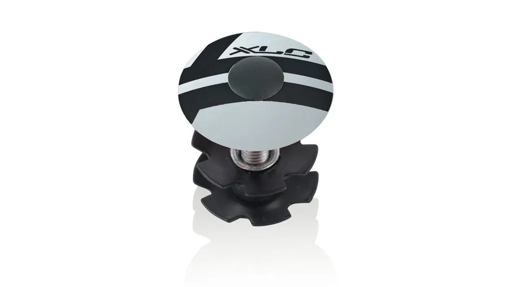 XLC Top Cap med Expander Silver, Vit/svart