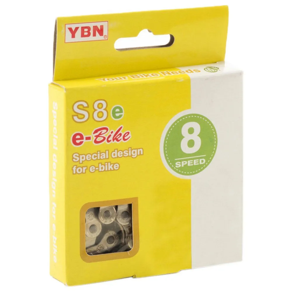 YABAN E-bike 8s Reinforced Kedja, Silver, 136 Links