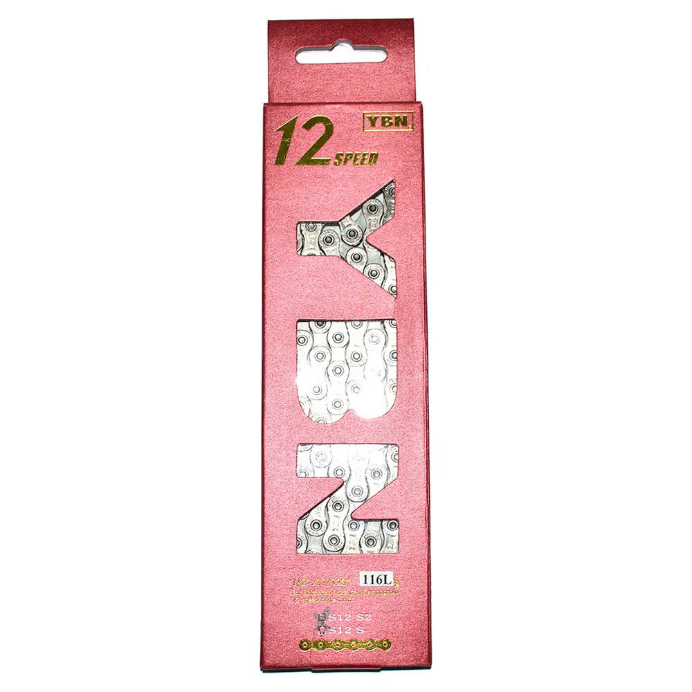 YBN S12 12s Kedja, Silver, 126 Links