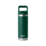Yeti Rambler 18oz/532m Bottle with Straw Cap, Black forest green