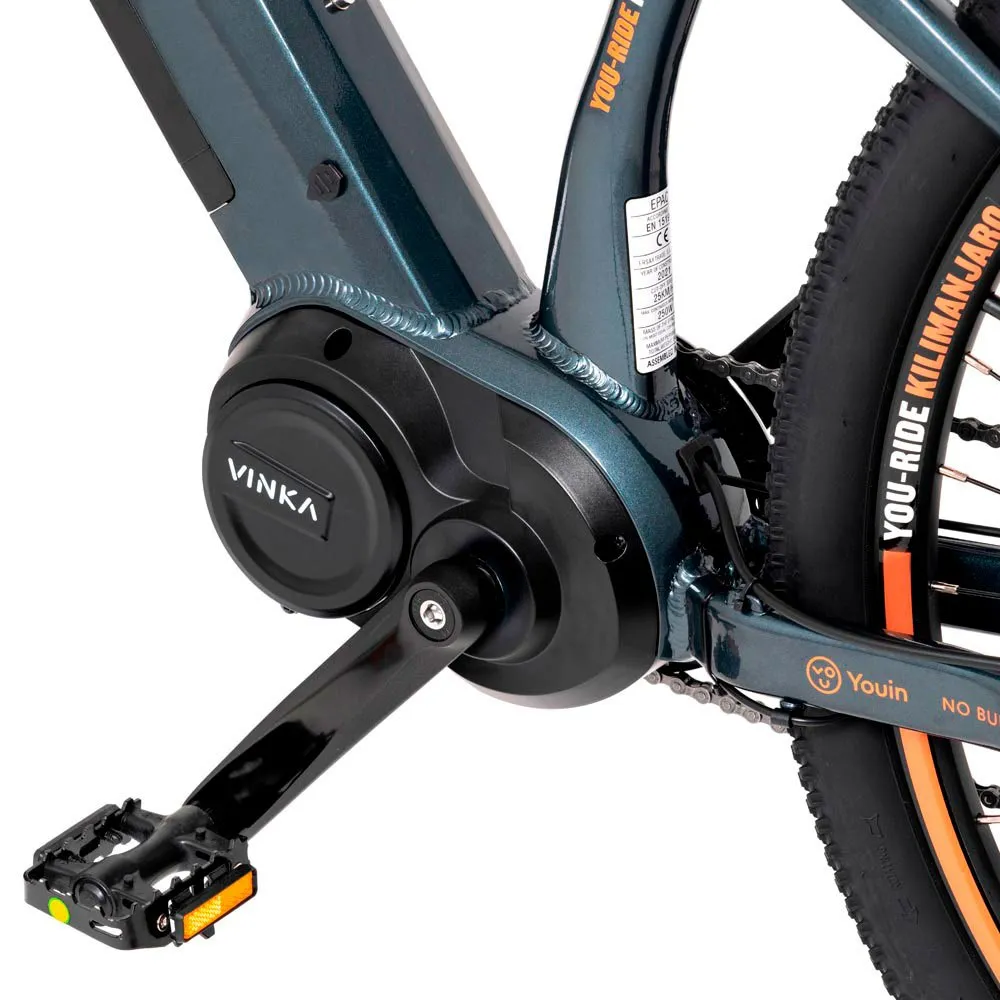 Youin Kilimanjaro 29´´ Elcykel Mtb, Black / orange, M, 540Wh