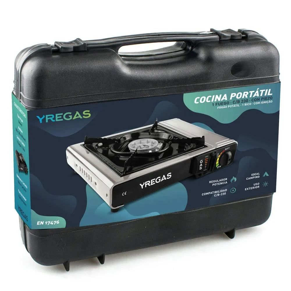 Yregas Bärbar 1-brännare Spis C/b230, Black, One Size