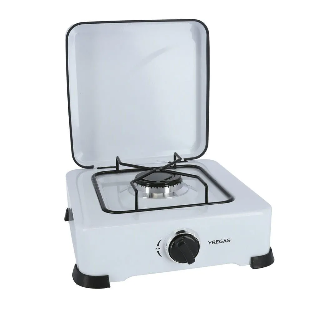 Yregas Emaljerad Gasspis 1 Brännare, White, One Size
