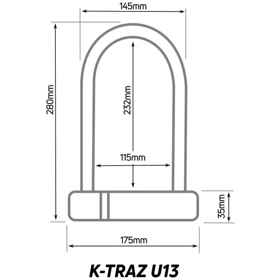 Zéfal 13 Mm Bygellås, Black, 11.5 x 292mm