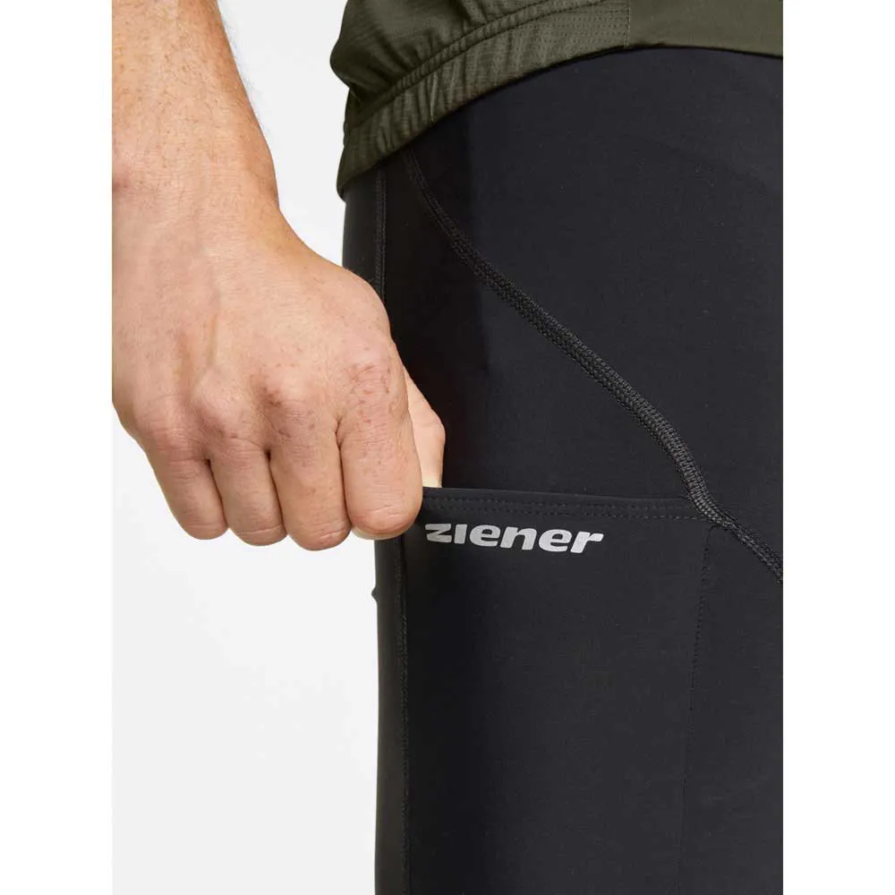 Ziener Nenik X-gel Cykelbyxor Utan Axelband, Black / leaf green