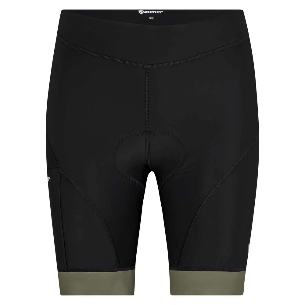 Ziener Nenik X-gel Cykelbyxor Utan Axelband, Black / leaf green