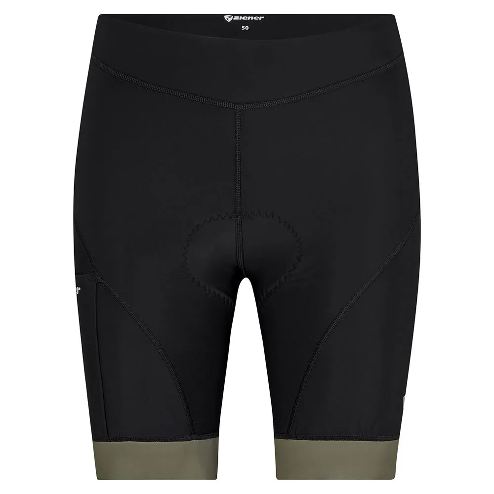 Ziener Nenik X-gel Cykelbyxor Utan Axelband, Black / leaf green
