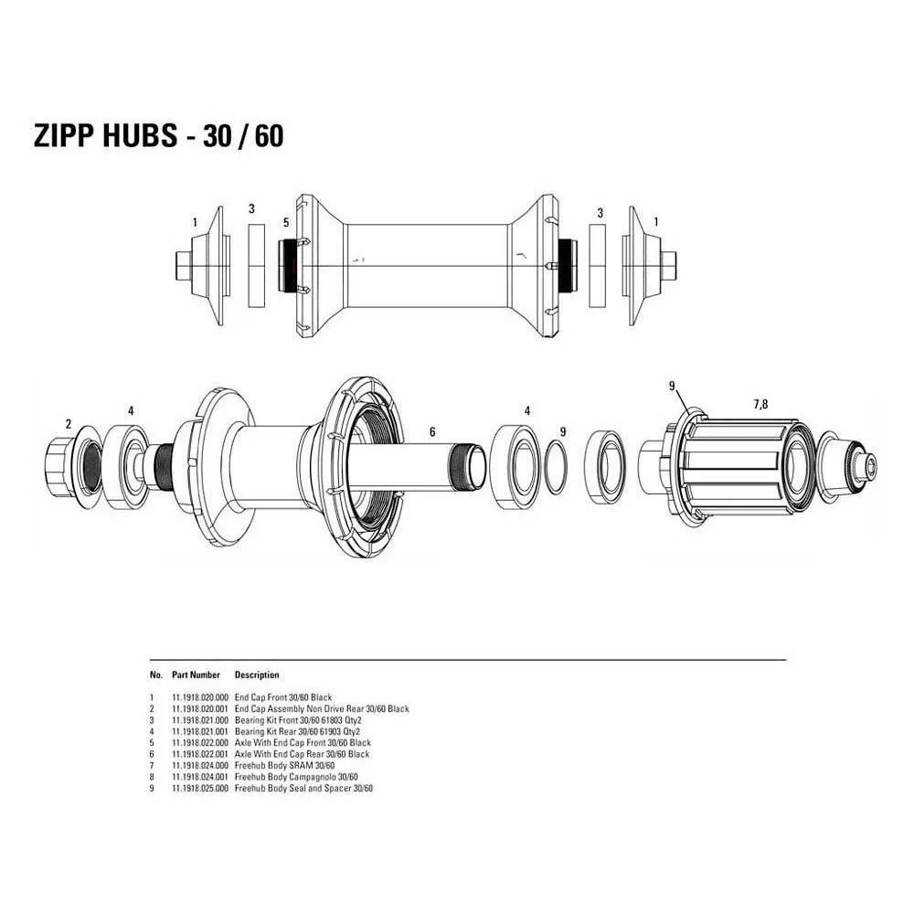ZIPP Axel Med ändkåpa Fram 30/60, Black, One Size ZIPP Axel Med ändkåpa Fram 30/60, Black, One Size