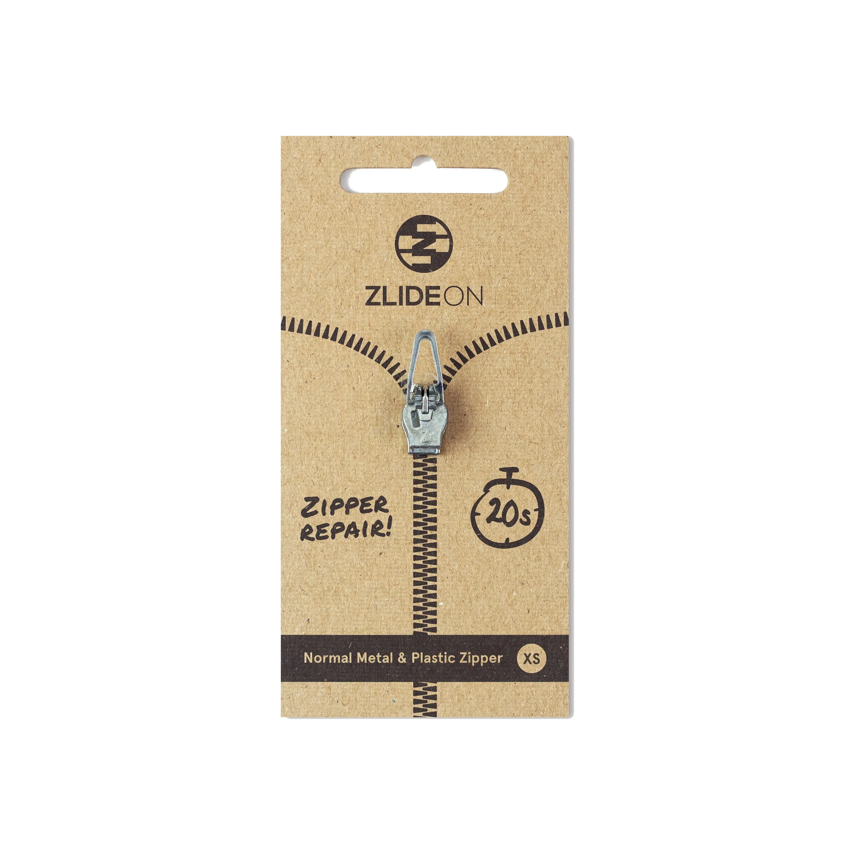 ZlideOn Normal Metal & Plastic Zipper, Silver, XS ZlideOn Normal Metal & Plastic Zipper, Silver, XS