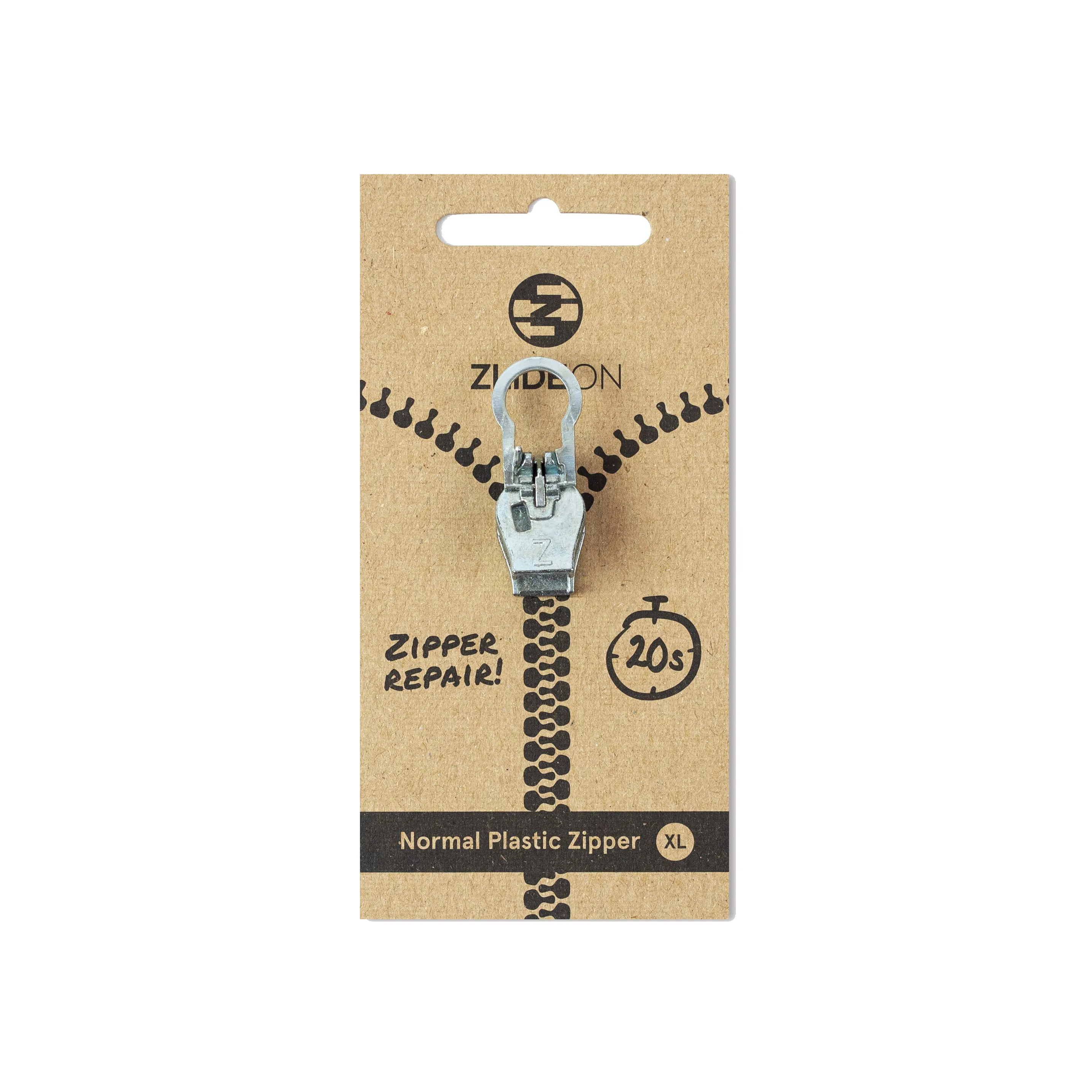ZlideOn Plastic Zipper, Silver, XL ZlideOn Plastic Zipper, Silver, XL