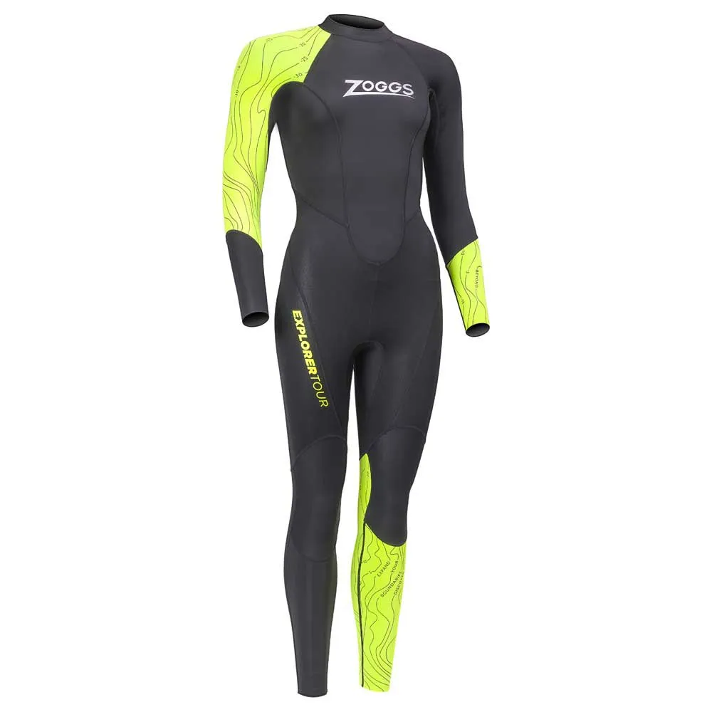 Zoggs Explorer Tour Långärmad Neopren Våtdräkt Refurbished unisex, Black / yellow, M