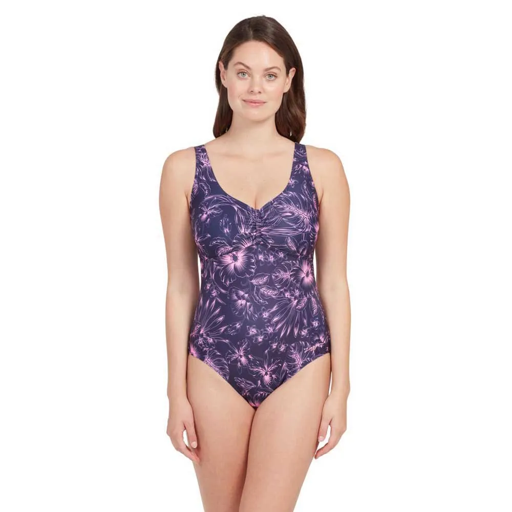 Zoggs Marley Scoopback Printed Baddräkt female, Sunset bloom